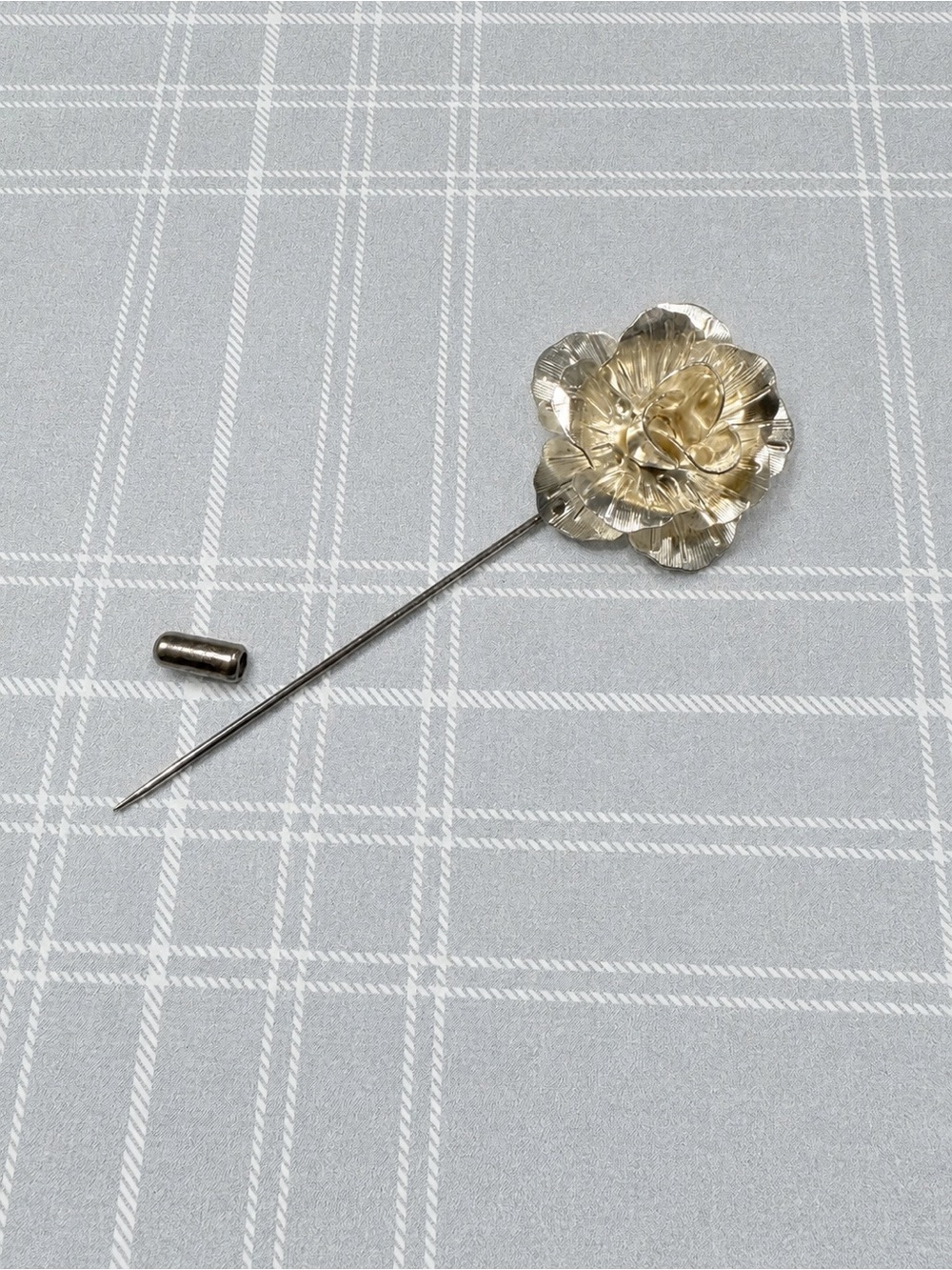 Silver Rose Lapel Pin